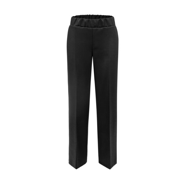 1. Eleganckie spodnie z kantem – czarny połysk (2)