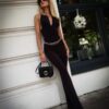 IMG_5938 Classic tie-neck jumpsuit - BLACK