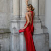 IMG_2770 Maxi dress with back cutout and decorative rose - RED