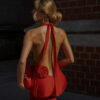 IMG_2771 Maxi dress with back cutout and decorative rose - RED