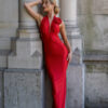 IMG_2772 Maxi dress with back cutout and decorative rose - RED