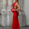 IMG_2775 Maxi dress with back cutout and decorative rose - RED