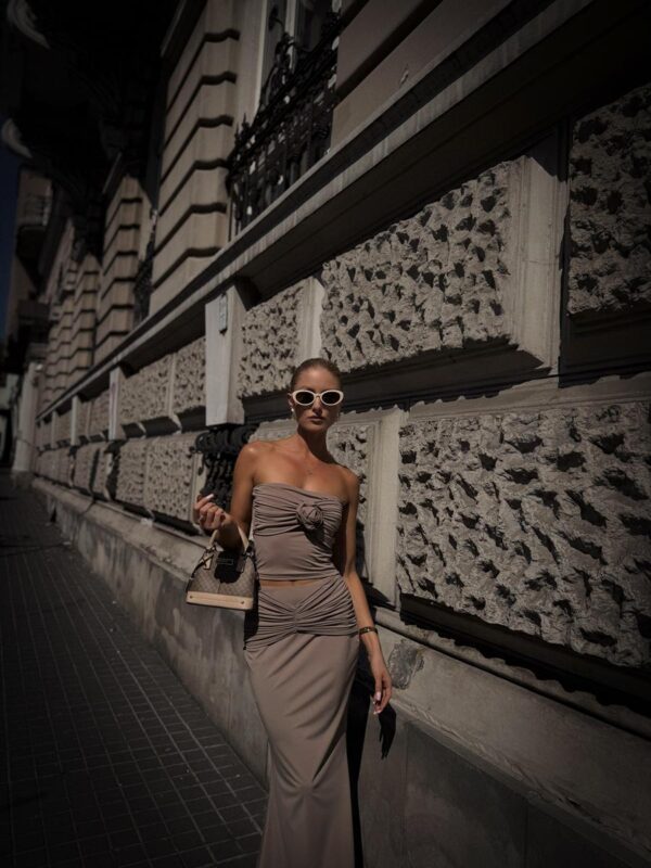 Elegant set with skirt - GREEN APPLE