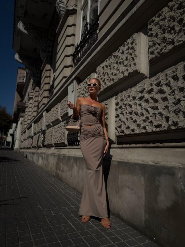 Elegant set with skirt - GREEN APPLE