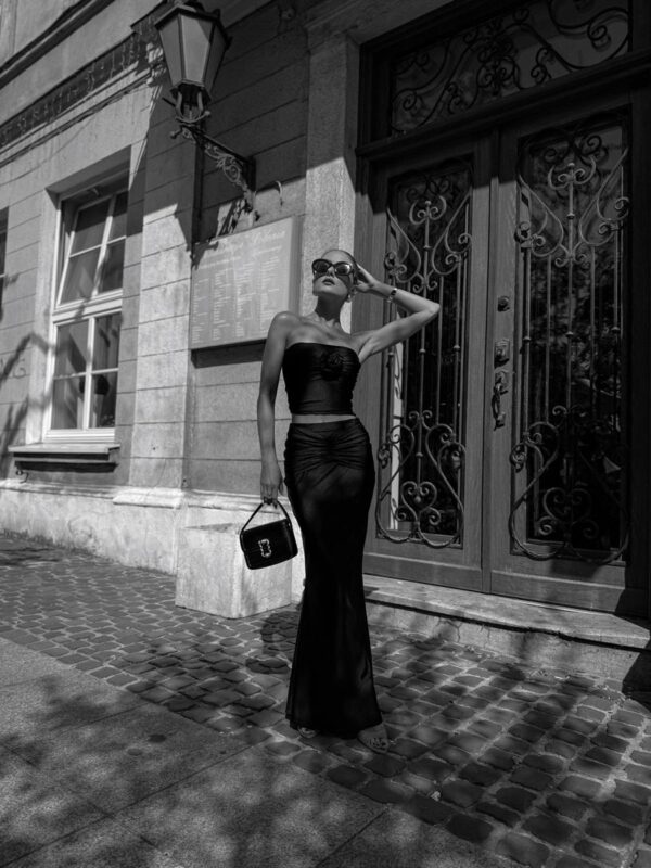 Elegancki komplet ze spódnicą - BLACK