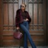 Elegant fur jacket - BURGUND