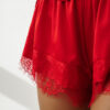 Satynowa piżamka dwuczęściowa - Scarlet Lace - kolor czerwony