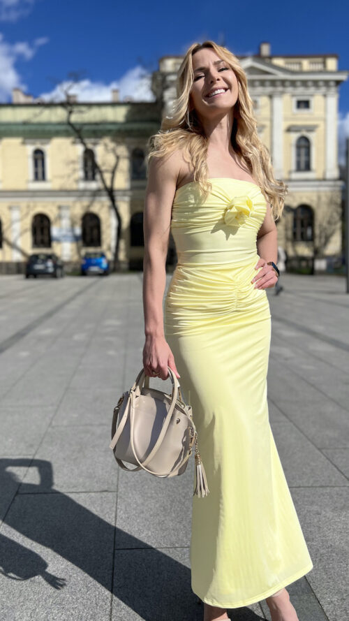 Elegancki komplet ze spódnicą – Butter Yellow (pastelowy żółty)