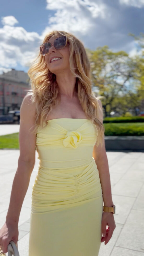 Elegancki komplet ze spódnicą – Butter Yellow (pastelowy żółty)