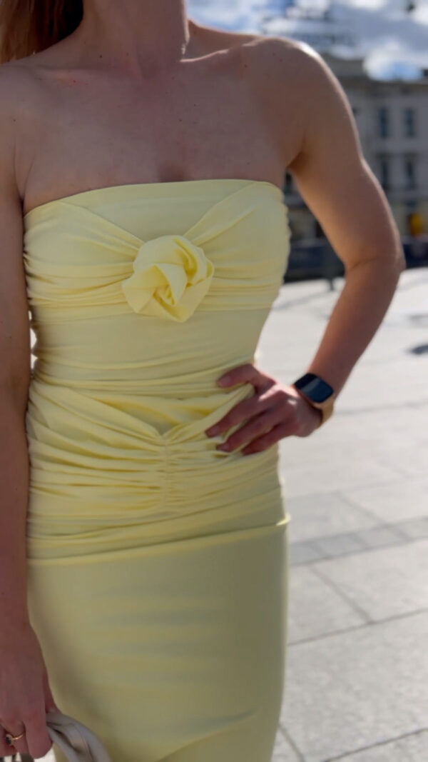 Elegancki komplet ze spódnicą – Butter Yellow (pastelowy żółty)