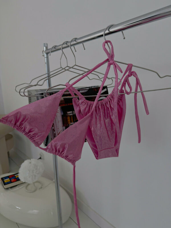 AC1BE475-3B5F-4FD4-A5BB-B599BD8EC1B9 Women’s Tie Bikini - Blush Glow - Top - Pearl Pink with Glow Effect