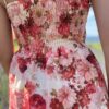 Sukienka koktajlowa z dopasowaną górą - Flower Print - Aurora