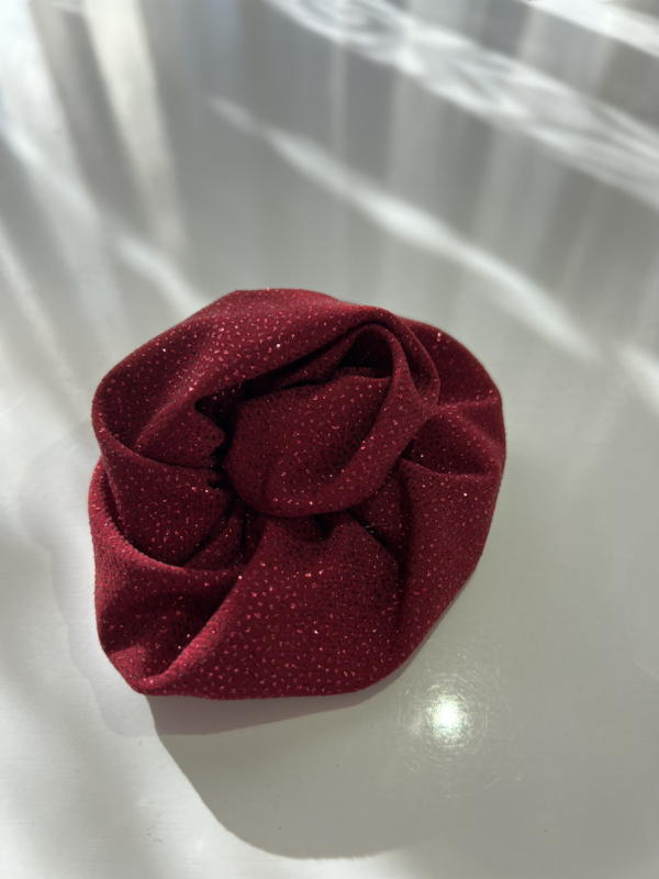 Burgundy Glitter Rose Hair Clip - MINI