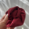 Burgundy Glitter Rose Hair Clip - MINI