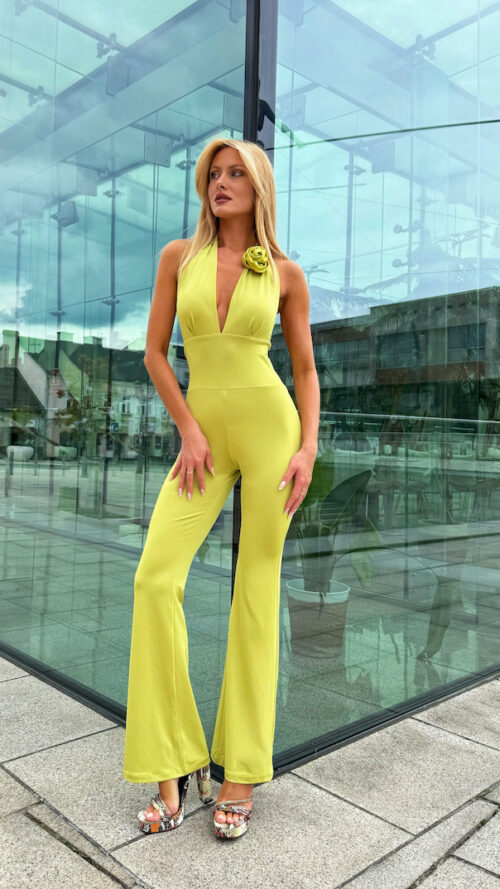 Classic Halter Jumpsuit – Green Apple Classic Halter Jumpsuit – Green Apple