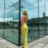 image00002 Classic Halter Jumpsuit – Green Apple