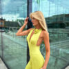 image00003 Classic Halter Jumpsuit – Green Apple