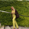 image00005 Classic Halter Jumpsuit – Green Apple